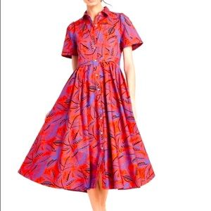 Alexis for Target Red-orange & Blue Leaf print